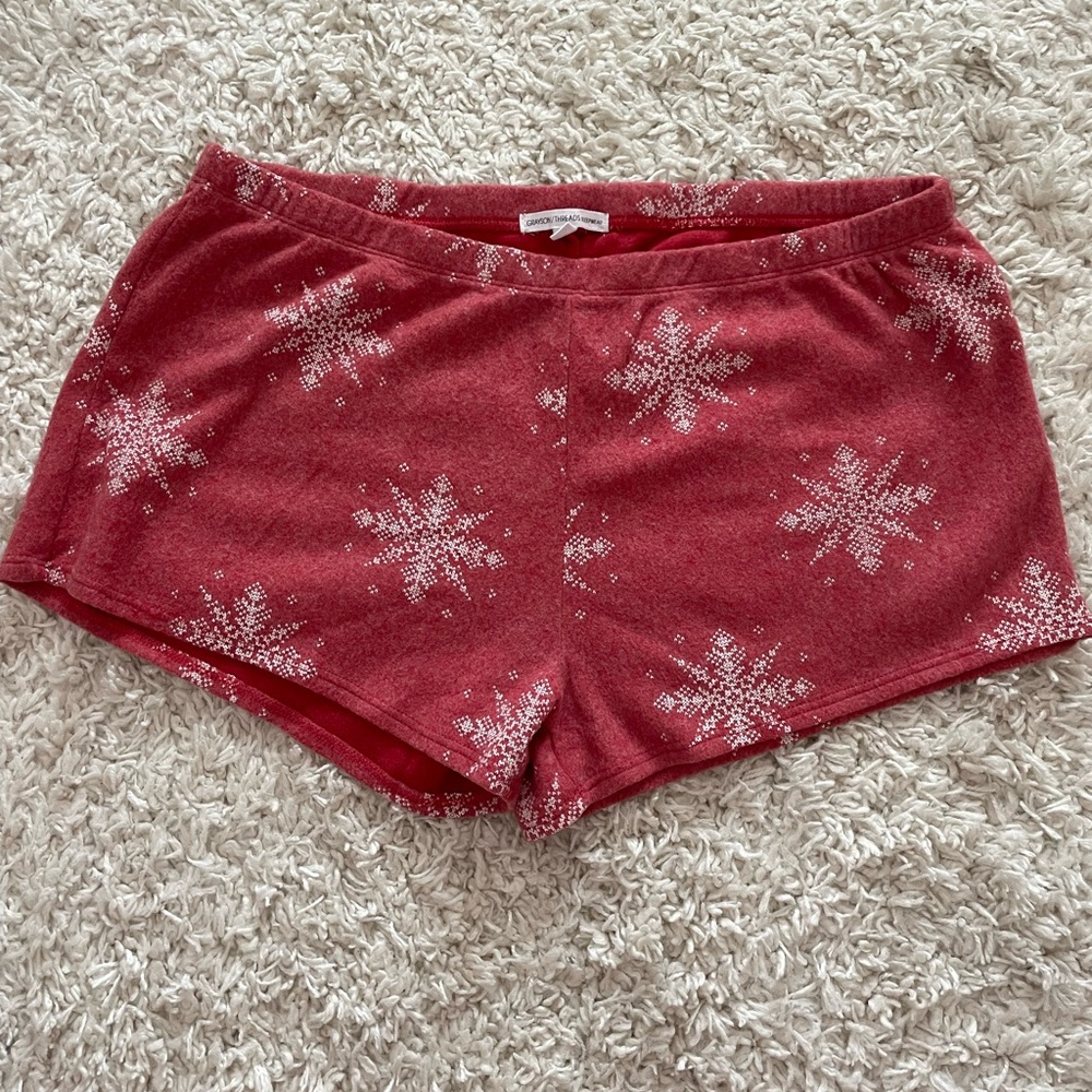 Grayson Threads Red Snowflake Lounge Shorts